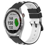 For Garmin Approach S40 20mm Two-Color Porous Silicone Watch Band(Black+White)