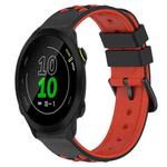 For Garmin Forerunner 158 20mm Two-Color Porous Silicone Watch Band(Black+Red)