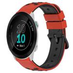 For Garmin Forerunner 55 20mm Two-Color Porous Silicone Watch Band(Red+Black)