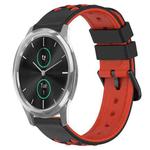 For Garminmove Luxe 20mm Two-Color Porous Silicone Watch Band(Black+Red)