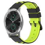 For Garminmove Luxe 20mm Two-Color Porous Silicone Watch Band(Black+Lime Green)