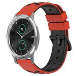 For Garminmove Luxe 20mm Two-Color Porous Silicone Watch Band(Red+Black)