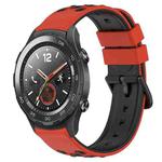 For Huawei Watch 2 20mm Two-Color Porous Silicone Watch Band(Red+Black)