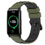 For Honor Watch ES 20mm Two-Color Porous Silicone Watch Band(Army Green + Black)