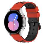 For Samsung Galaxy Watch5 44mm 20mm Two-Color Porous Silicone Watch Band(Red+Black)