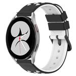 For Samsung Galaxy Watch4 40mm 20mm Two-Color Porous Silicone Watch Band(Black+White)