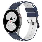 For Samsung Galaxy Watch4 40mm 20mm Two-Color Porous Silicone Watch Band(Midnight Blue + White)