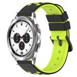 For Samsung  Galaxy Watch4 Classic 42mm 20mm Two-Color Porous Silicone Watch Band(Black+Lime Green)