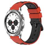 For Samsung  Galaxy Watch4 Classic 42mm 20mm Two-Color Porous Silicone Watch Band(Red+Black)