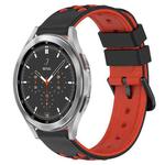 For Samsung  Galaxy Watch4 Classic 46mm 20mm Two-Color Porous Silicone Watch Band(Black+Red)