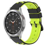 For Samsung  Galaxy Watch4 Classic 46mm 20mm Two-Color Porous Silicone Watch Band(Black+Lime Green)