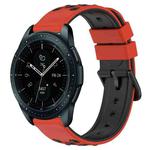 For Samsung Galaxy Watch 42mm 20mm Two-Color Porous Silicone Watch Band(Red+Black)