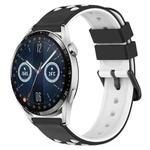 For Huawei Watch GT3 46mm 22mm Two-Color Porous Silicone Watch Band(Black+White)