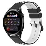 For Huawei Watch 3 22mm Two-Color Porous Silicone Watch Band(Black+White)