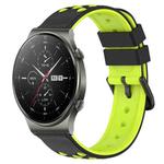 For Huawei GT2 Pro 22mm Two-Color Porous Silicone Watch Band(Black+Lime Green)