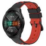 For Huawei Watch GT 2E 22mm Two-Color Porous Silicone Watch Band(Black+Red)