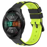 For Huawei Watch GT 2E 22mm Two-Color Porous Silicone Watch Band(Black+Lime Green)