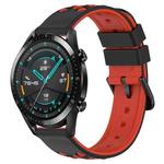 For Huawei GT2 46mm 22mm Two-Color Porous Silicone Watch Band(Black+Red)