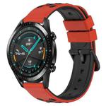 For Huawei GT2 46mm 22mm Two-Color Porous Silicone Watch Band(Red+Black)