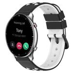 For Amazfit GTR 2 22mm Two-Color Porous Silicone Watch Band(Black+White)