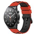 For Xiaomi MI Watch S1 22mm Two-Color Porous Silicone Watch Band(Red+Black)