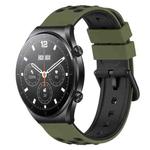 For Xiaomi MI Watch S1 Pro 22mm Two-Color Porous Silicone Watch Band(Army Green + Black)