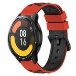For Xiaomi MI Watch Color 2 22mm Two-Color Porous Silicone Watch Band(Red+Black)