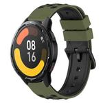 For Xiaomi MI Watch Color 2 22mm Two-Color Porous Silicone Watch Band(Army Green + Black)