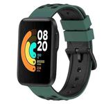 For Xiaomi MI Watch Sport 22mm Two-Color Porous Silicone Watch Band(Olive Green+Black)