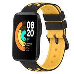 For Xiaomi MI Watch Sport 22mm Two-Color Porous Silicone Watch Band(Black+Yellow)