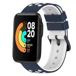 For Xiaomi MI Watch Sport 22mm Two-Color Porous Silicone Watch Band(Midnight Blue + White)