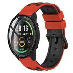 For Xiaomi MI Watch Color 22mm Two-Color Porous Silicone Watch Band(Red+Black)