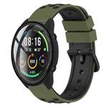 For Xiaomi MI Watch Color 22mm Two-Color Porous Silicone Watch Band(Army Green + Black)