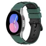 For Samsung Galaxy Watch 46mm 22mm Two-Color Porous Silicone Watch Band(Olive Green+Black)