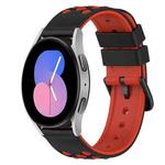 For Samsung Galaxy Watch 46mm 22mm Two-Color Porous Silicone Watch Band(Black+Red)