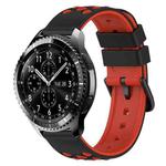 For Samsung Gear S3 Classic 22mm Two-Color Porous Silicone Watch Band(Black+Red)