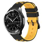 For Samsung Gear S3 Classic 22mm Two-Color Porous Silicone Watch Band(Black+Yellow)