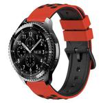 For Samsung Gear S3 Classic 22mm Two-Color Porous Silicone Watch Band(Red+Black)