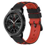 For Samsung Gear S3 Frontier 22mm Two-Color Porous Silicone Watch Band(Black+Red)