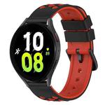 For Samsung Galaxy Watch5 44mm 20mm Two-Color Silicone Watch Band(Black+White)