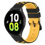 For Samsung Galaxy Watch5 40mm 20mm Two-Color Silicone Watch Band(Black+Red)