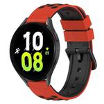 For Samsung Galaxy Watch5 Pro 45mm 20mm Two-Color Silicone Watch Band(Black+Lime Green)