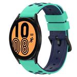 For Samsung Galaxy Watch4 44mm 20mm Two-Color Silicone Watch Band(Army Green + Black)
