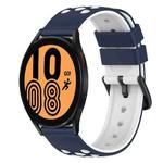 For Samsung Galaxy Watch4 44mm 20mm Two-Color Silicone Watch Band(Midnight Blue + White)