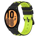 For Samsung Galaxy Watch4 40mm 20mm Two-Color Silicone Watch Band(Black+Grey)
