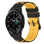 For Samsung  Galaxy Watch4 Classic 46mm 20mm Two-Color Silicone Watch Band(Black+Red)