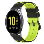 For Samsung Galaxy Watch Active2 40mm 20mm Two-Color Silicone Watch Band(Black+Grey)