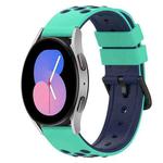 For Samsung Galaxy Watch 42mm 20mm Two-Color Silicone Watch Band(Army Green + Black)