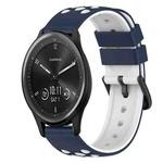 For Garmin Vivomove Sport 20mm Two-Color Silicone Watch Band(Midnight Blue + White)