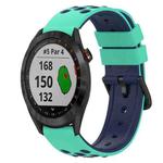 For Garmin Approach S40 20mm Two-Color Silicone Watch Band(Army Green + Black)